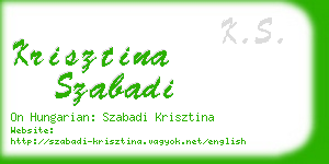 krisztina szabadi business card